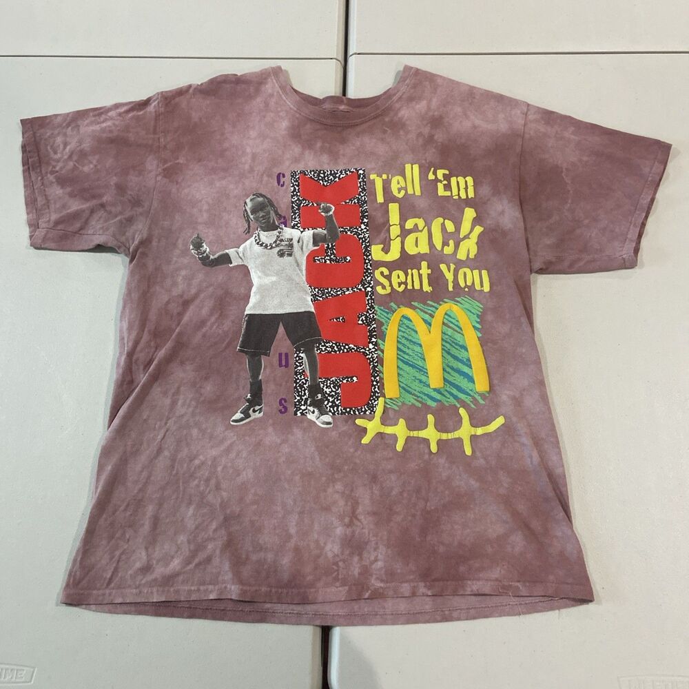 Travis Scott Cactus Jack x McDonalds XLarge Jack Smile II T-Shirt Tie Dye Berry